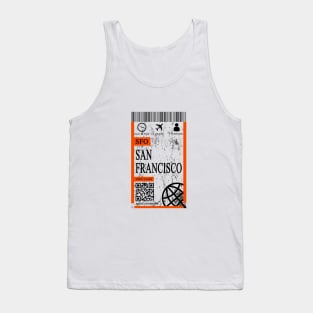 san francisco flight ticket boarding pass abstract Tank Top